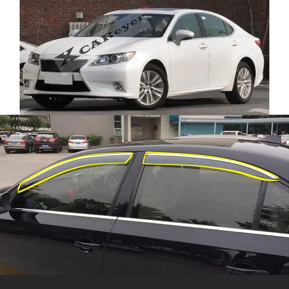 

Car Plastic Exterior Visor Vent Shades Window Sun Rain Smoke Guard Deflector Protector For LEXUS ES-Class (GSV60) 2012-2017