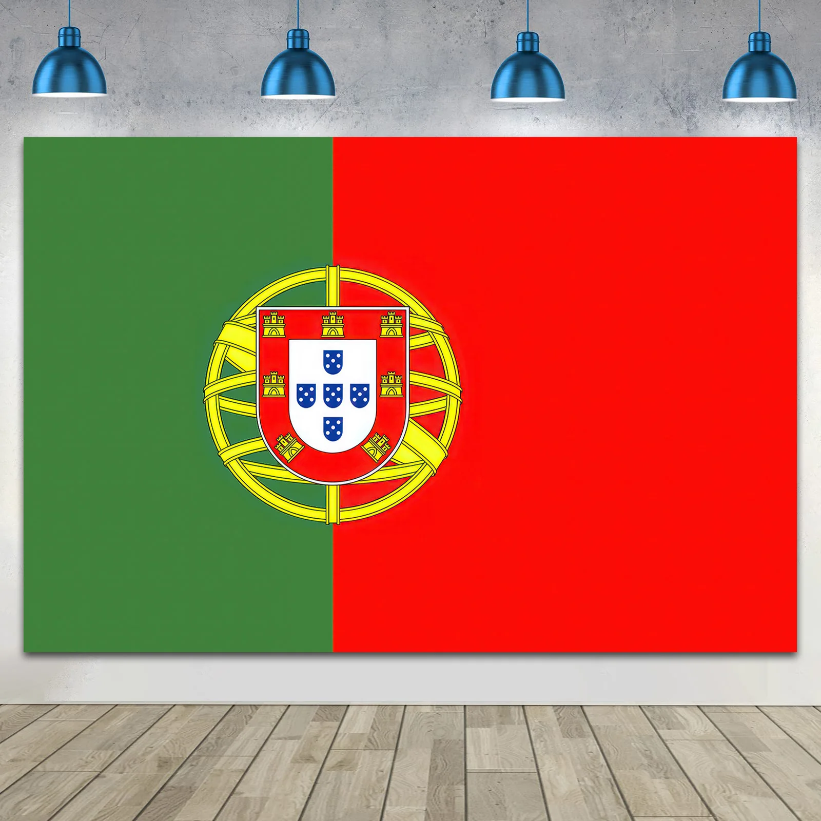Фотофон с португальским флагом и тематикой фотографий размер 4 Размер 150x90 см
