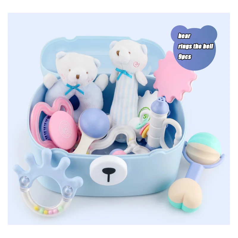 

Baby Hand Bell Ring Gift Box Set Newborn Baby Toy Tooth Glue