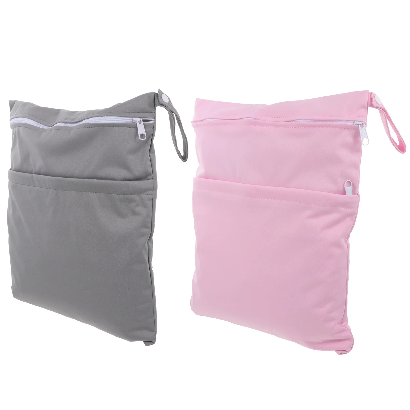 

2pcs Baby Cloth Diaper Wet Dry Bags Diaper Organizer with Two Zippered Pockets