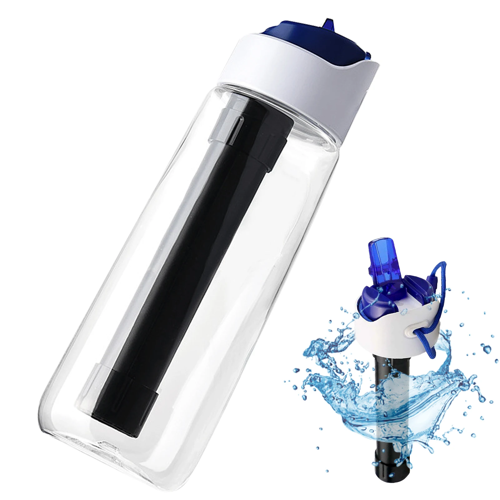 

Filtered Water Bottle BPA Free Emergency Water Purifier Bottles With 4-Stage Filtration Straw For Travel Camping Backpacking