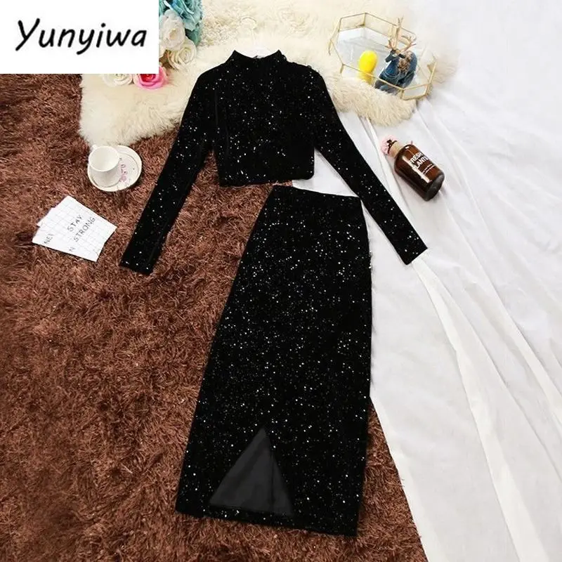 Женский бархатный костюм из двух предметов яркая шелковая рубашка с коротким