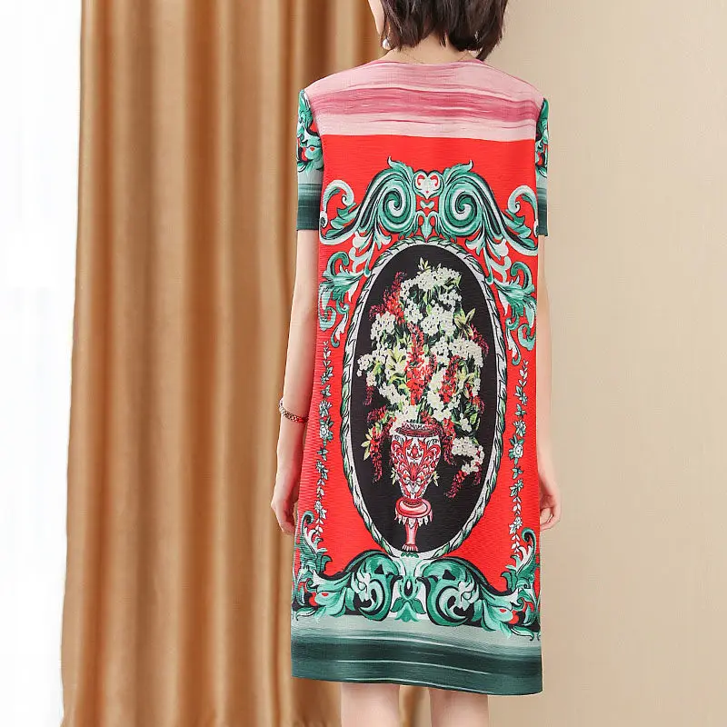 Женское плиссированное платье Свободное длинное ТРАПЕЦИЕВИДНОЕ ПЛАТЬЕ в стиле