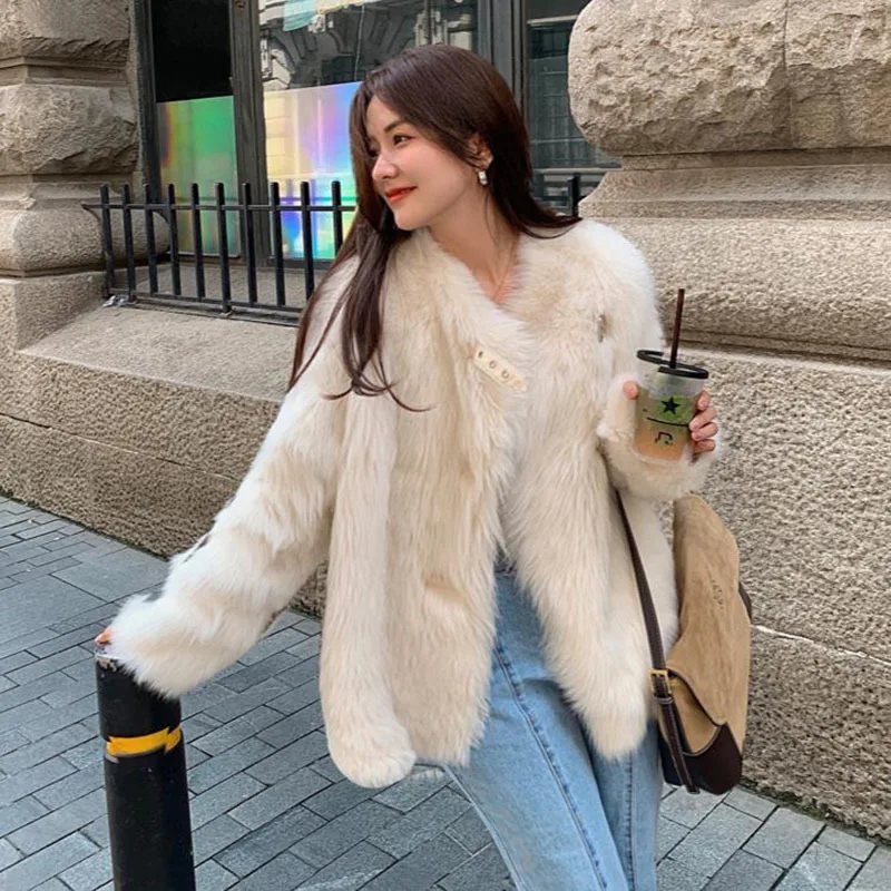 Fashionable Motorcycle Jacket Top Women's 2022 Autumn And Winter New Versatile Young Short Faux Fur Coat Fashion