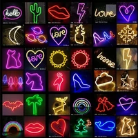 neon light led neon sign music letter note planet shape usb for room home bar party wedding wall decor gift night lamp