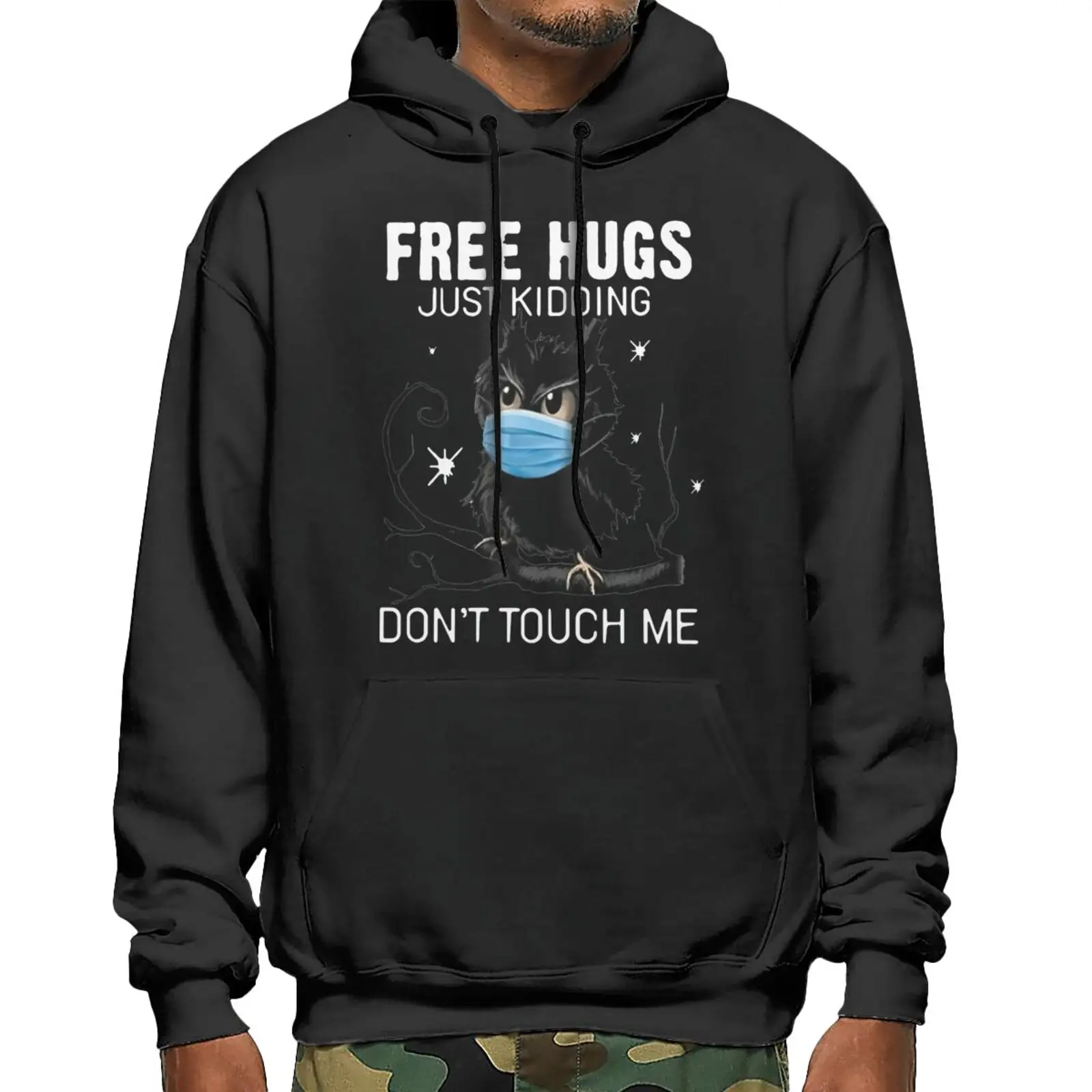 

Free Hugs Just Kidding Dont Touch Sweatshirts Hoodies Oversized Hoodie Hoodie Women's Tracksuit Men Sets Clothes For Teenagers