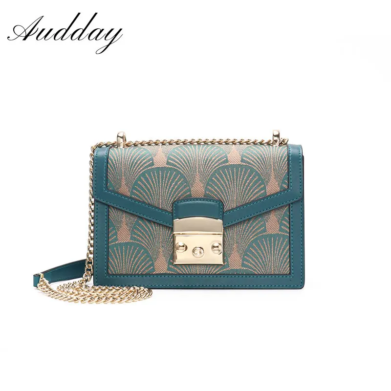 

2023 New Women Underarm Shoulder Bag for Luxury Female Small Square Messenger Genuine Leather Embroidery Jacquard Fabric Handbag