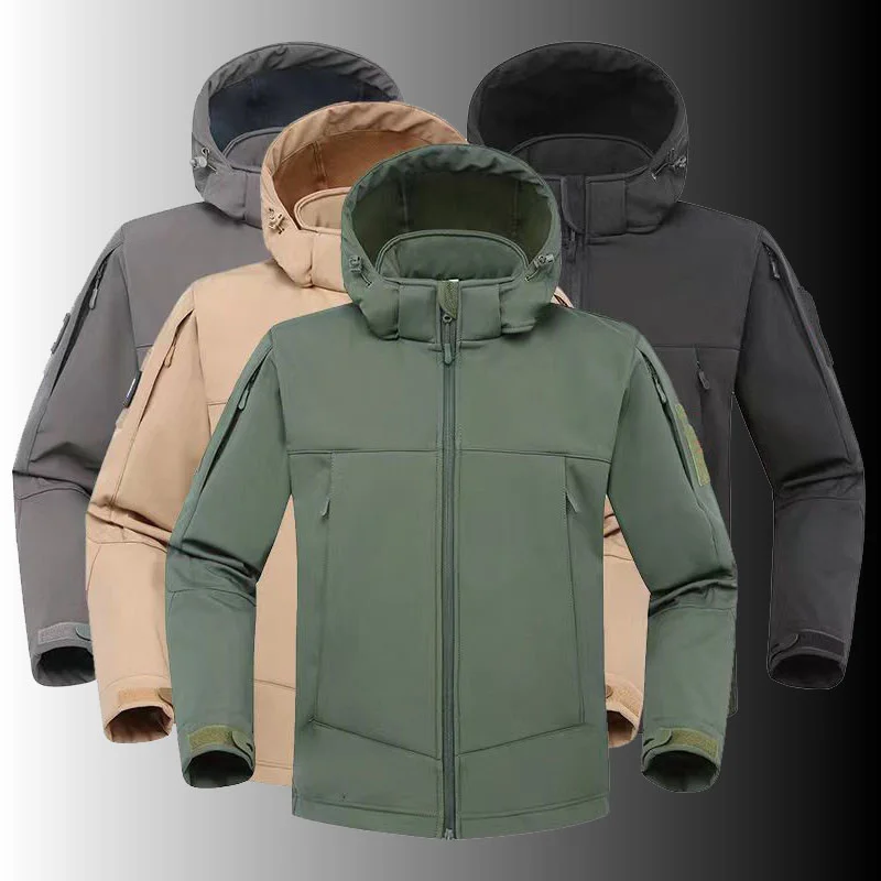 

Shark Skin Soft Shell Military Tactical Jacket Men Waterproof Army Fleece Outwear Coats Multicam Camouflage Windbreakers