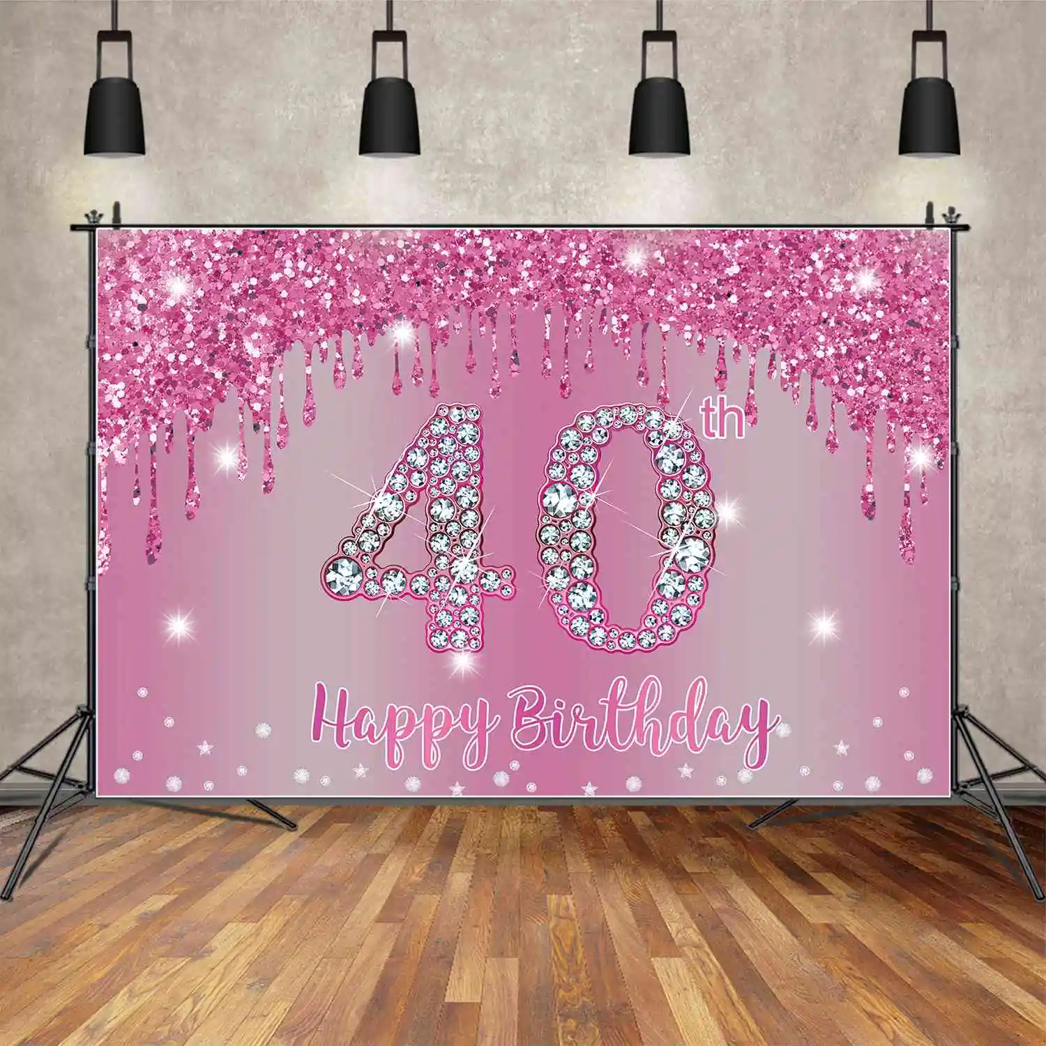 

MOON.QG Photo Backdrop Rose Glitter Bokeh Curtain Party Happy Birthday Banner Background Props Oh Baby Wedding Booth Decorations