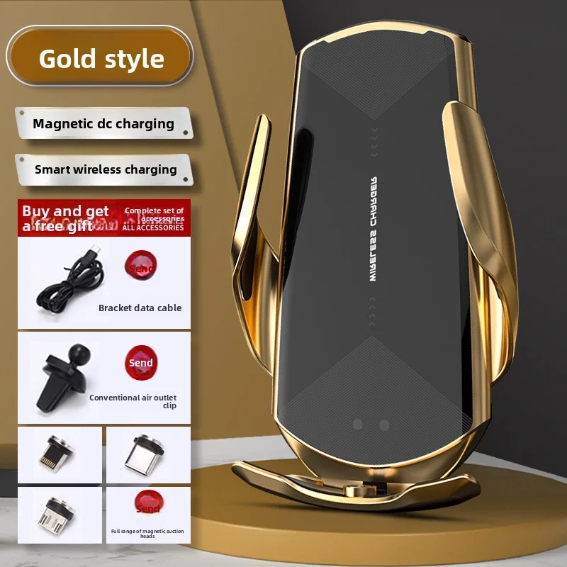 Автомобильный держатель для мобильного телефона с беспроводной зарядкой, индукционное открытие и закрытие, автомобильная навигация, автомобильный держатель, беспроводная зарядка 15 Вт