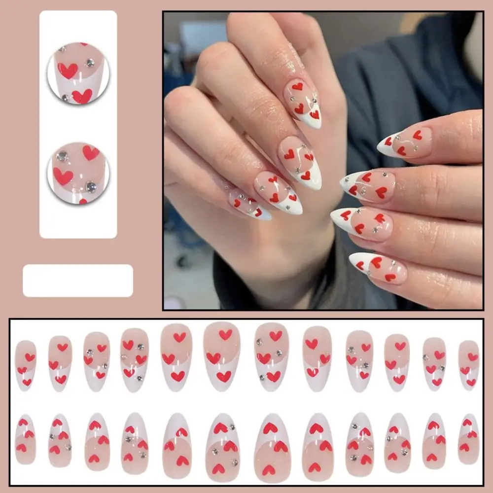 

Накладные ногти «сделай сам» накладные ногти простые накладные ногти французский Сердце Длинный миндаль