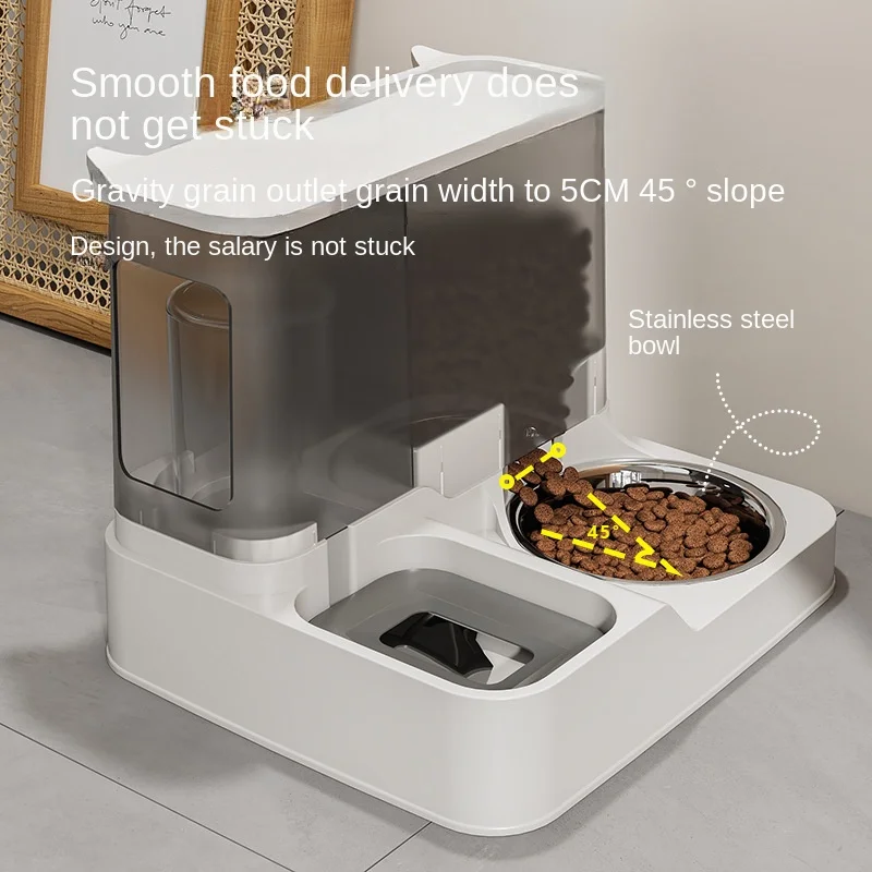 

Cat Double Bowl Automatic Drinking Water Feeder Integrated Dog Cat Drinking Basin Cat Bowl Food Dog Basin Pet Supplies