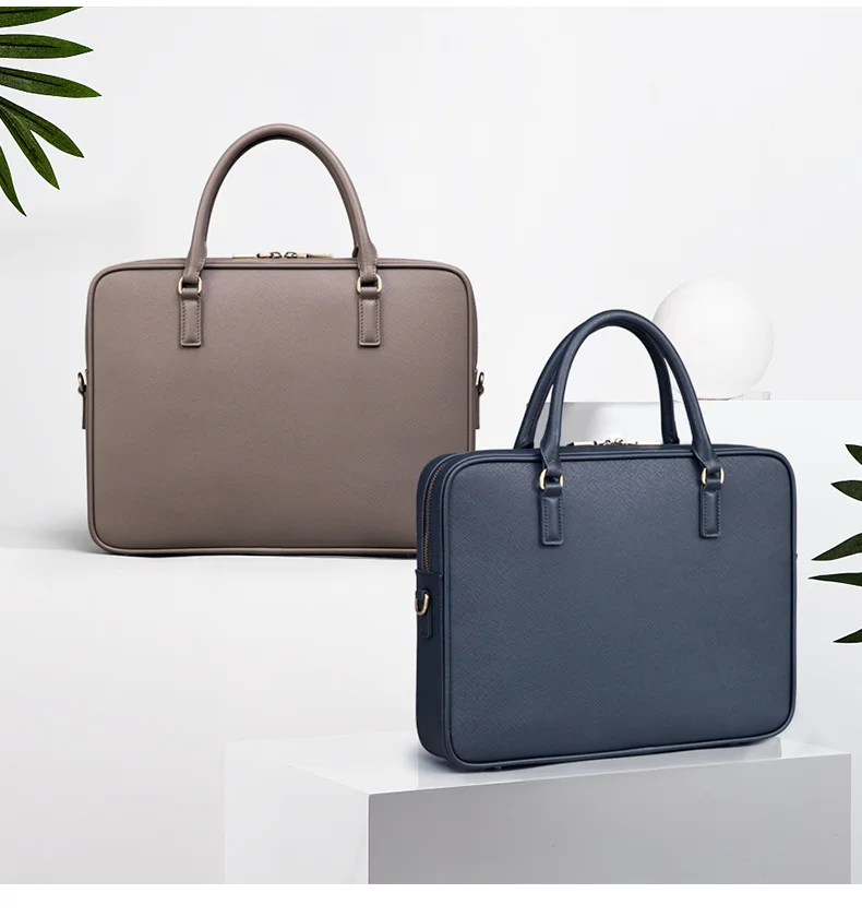 

Genuine Leather Handbags Women Briefcase Female Lawyer Computer Official 14 Iinch Laptop Bga Shoulder Crossbody Bags Fashion