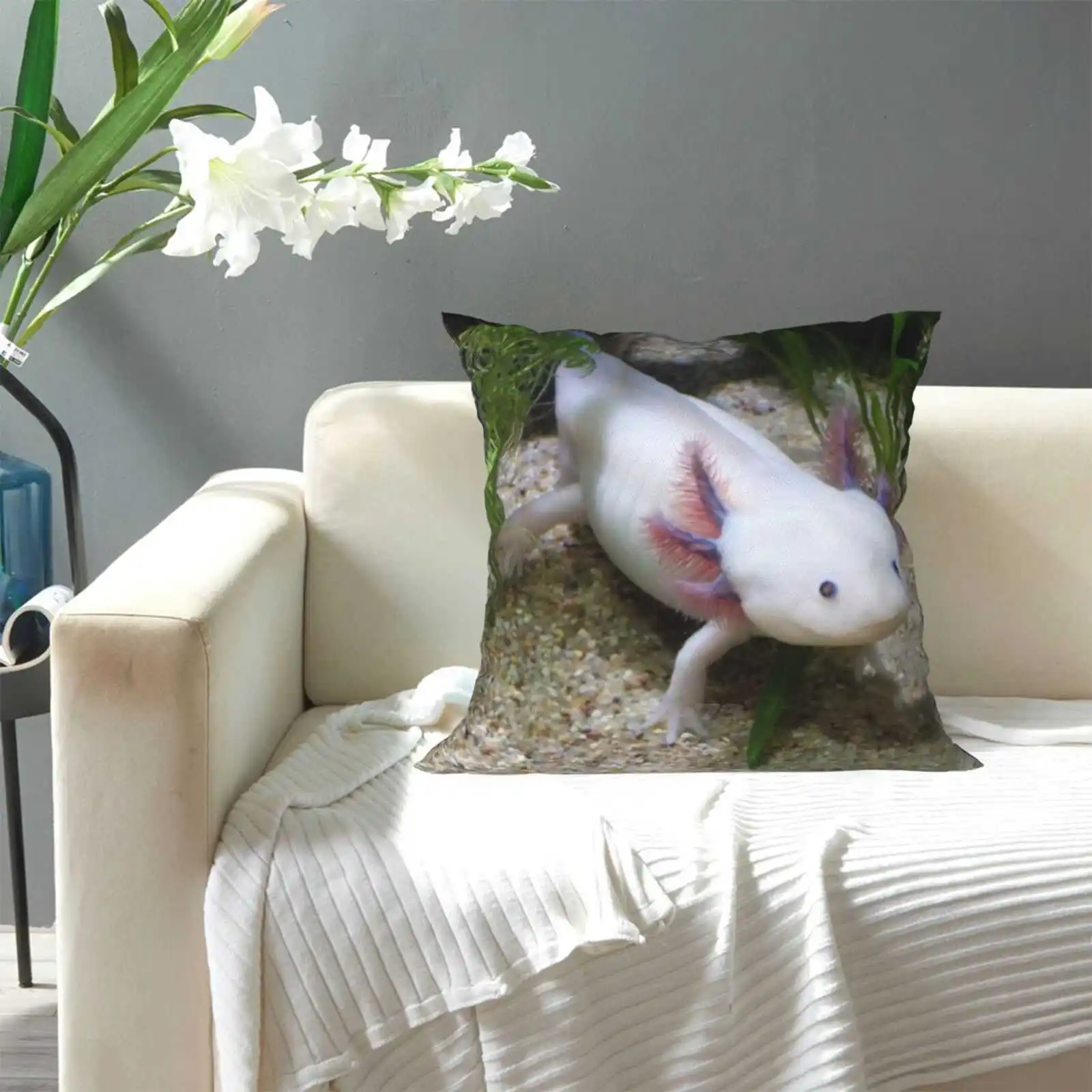 Подушка Axolotl с улыбающимся домом наволочка для дивана автомобиля забавная Smile