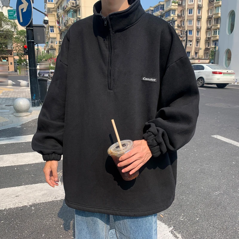 Толстовки мужские с длинным рукавом для подростков студентов Ulzzang мешковатая