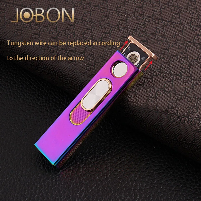 USB Rechargeable Tungsten Lighter Electric Plasma Windproof Flameless Lighters High-end Men's Gift Exchangeable Heating Wire