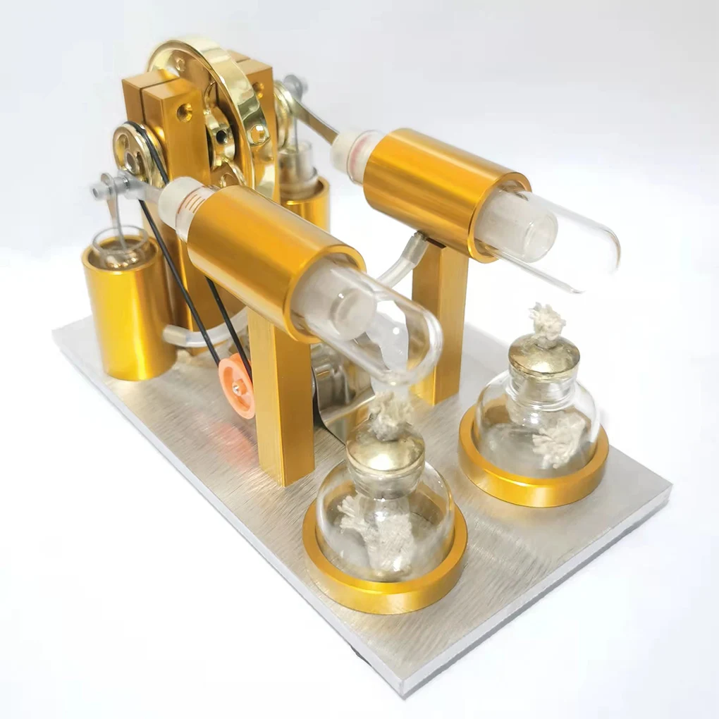 

Модель двигателя внутреннего сгорания с двойным цилиндром, генератор с тепловым паром, портативные Обучающие игрушки, подарки
