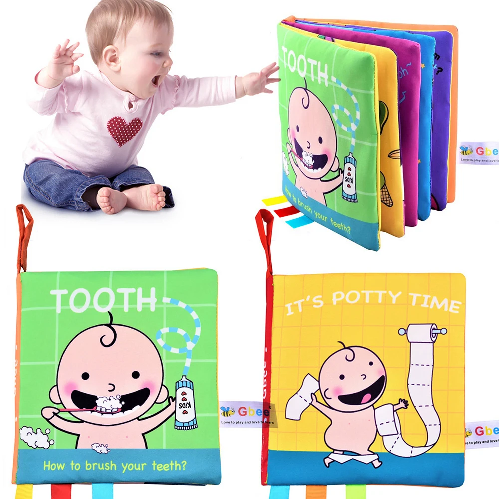 

Baby Books Toys Cloth Book For Learning Brush Teeth Potty Educational Quiet Book Early Development Interactive Car Stroller Toys