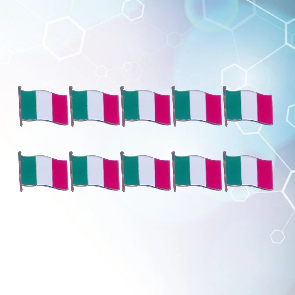 

10 Pcs National Flag Brooch Stoving Varnish Brooch Personalized Brooch National Flag Brooch Clothing Brooch Iron Brooch