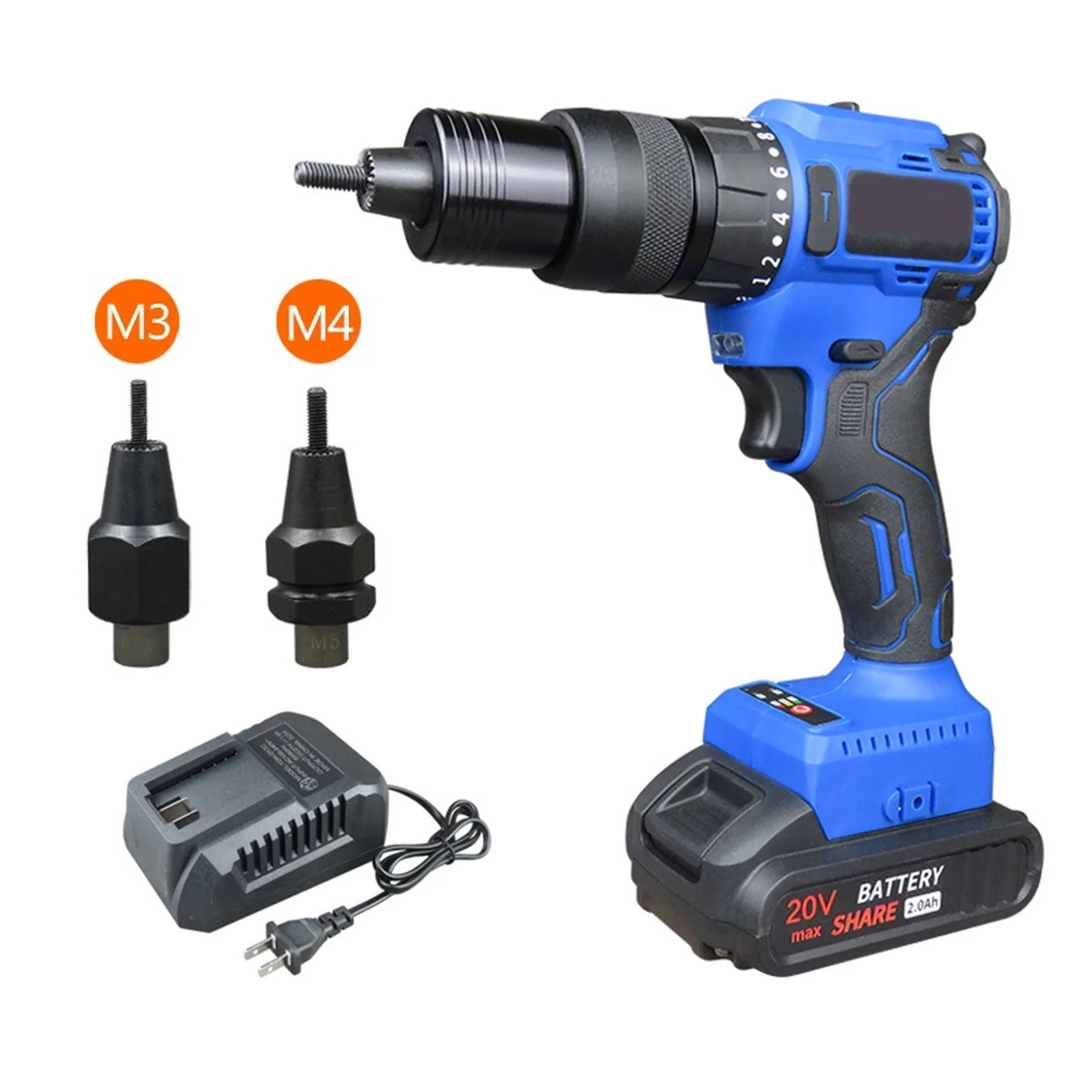 

Cordless Riveting Nut Tool BS-802KM 20V Automatic Electric Riveting Nut Machine With Battery M3-M10 Lithium Battery Brushless