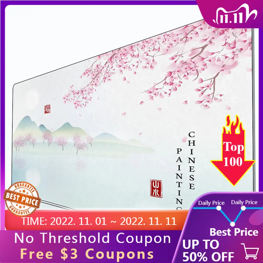 

mouse pad sakura peach blossom ink painting Chinese style mouse mats gaming office accessories Carpet Mouse carpet dropshipping