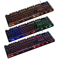 RGB Backlit Ergonomic Gaming Keyboard LED Luminous Rainbow Gamer Kit Mechanical Waterproof MultiMedia Keyboards For Computer