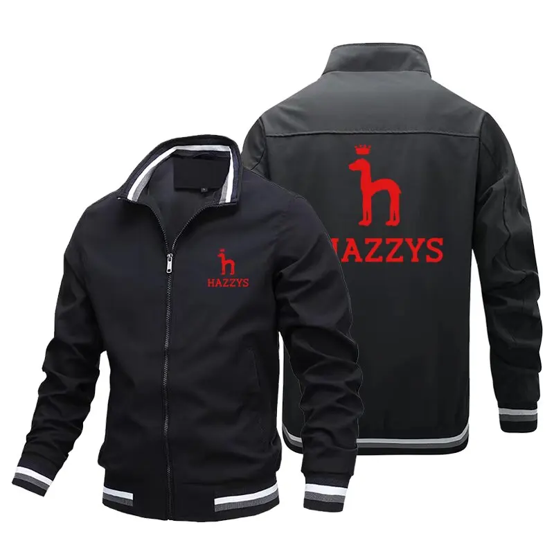 

Spring and Autumn New Men's Fashion HAZYS Jacket Mock Neck Casual Polyester Thin Windbreaker Jacket Sports Zipper Top Jacket Siz