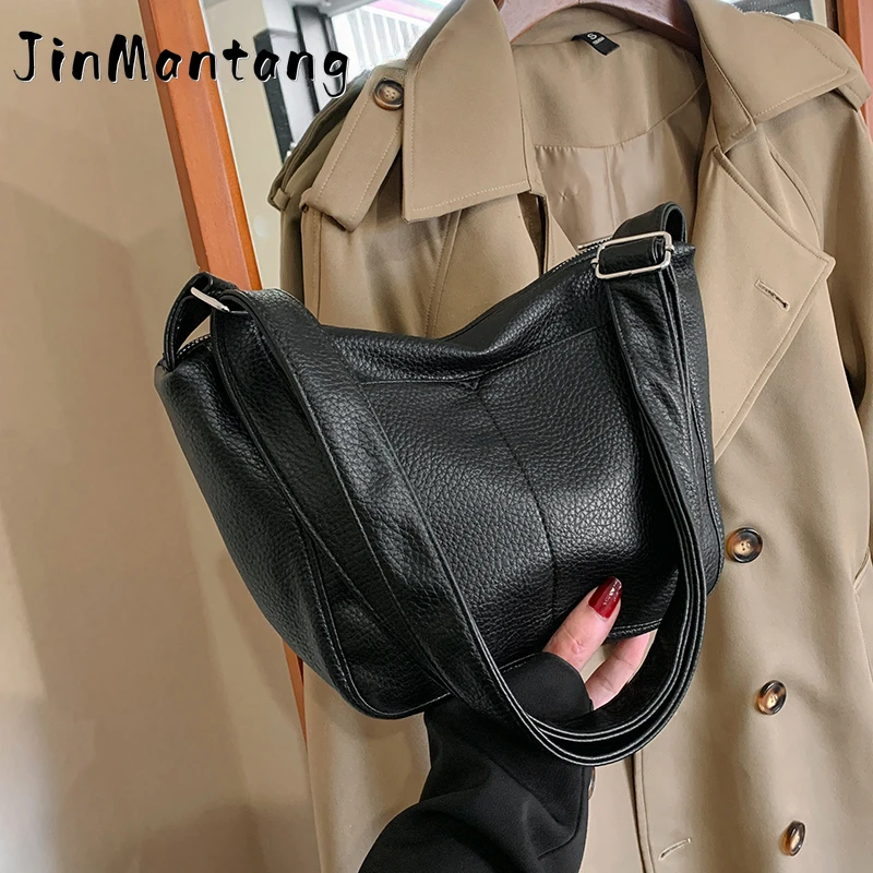 

JinMantang Retro Small Crossbody Bag for Women 2023 New Fashion Design Shoulder Bag Female Solid Color Simple Handbags