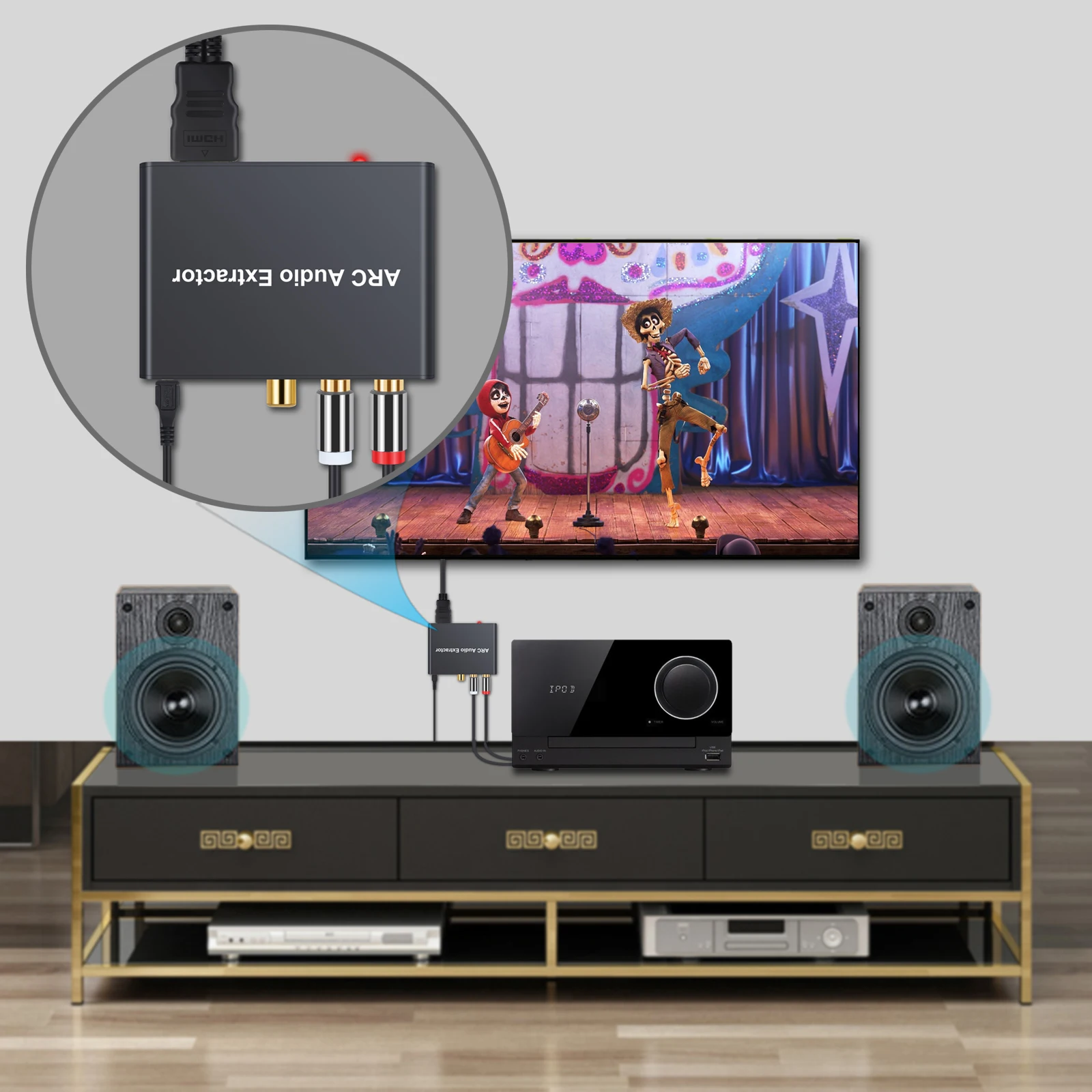 192 кГц ARC аудио адаптер конвертер HDMI вход в SPDIF коаксиальный RCA стерео 3 5 мм