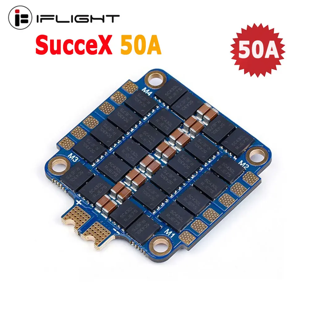 

iFlight SucceX 50A 2-6S BLHeli_S 4-in-1 ESC support DShot150/300/600/1200 MultiShot/ OneShot 30.5X30.5 for FPV Racing Drone