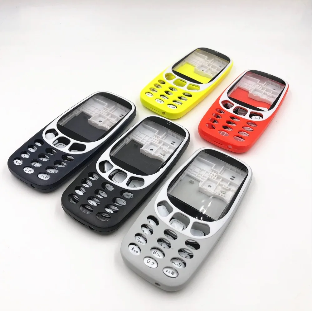 Новый полный оригинальный корпус для Nokia 3310 чехол + клавиатура задняя крышка