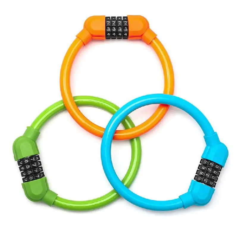

Bike Lock Cable Anti Theft Security Lock Ring Bicycle Lock Keyless 4-Digit Password Lock MTB Road Bike Motorcycle Cycling Lock