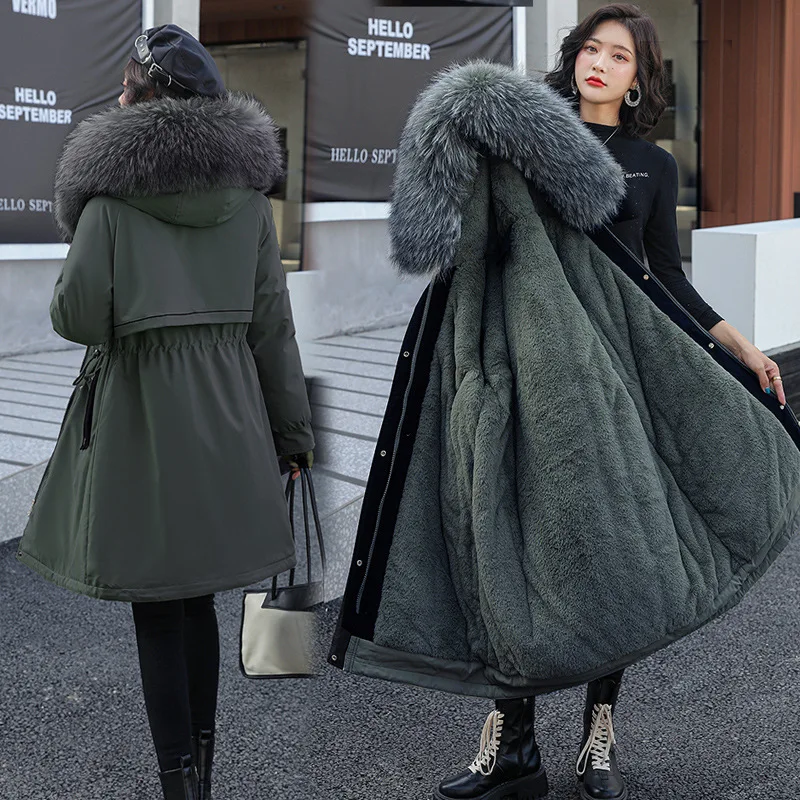 

Long Winter Coat Women's New Coat Cotton Clothes Women Waist Slimming Large Size Women's Cotton-padded Down Jacket Women