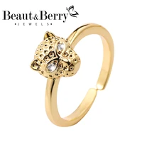 beautberry womens simple tiger rings copper zircon womens creative rings bohemian office party accessories jewelry