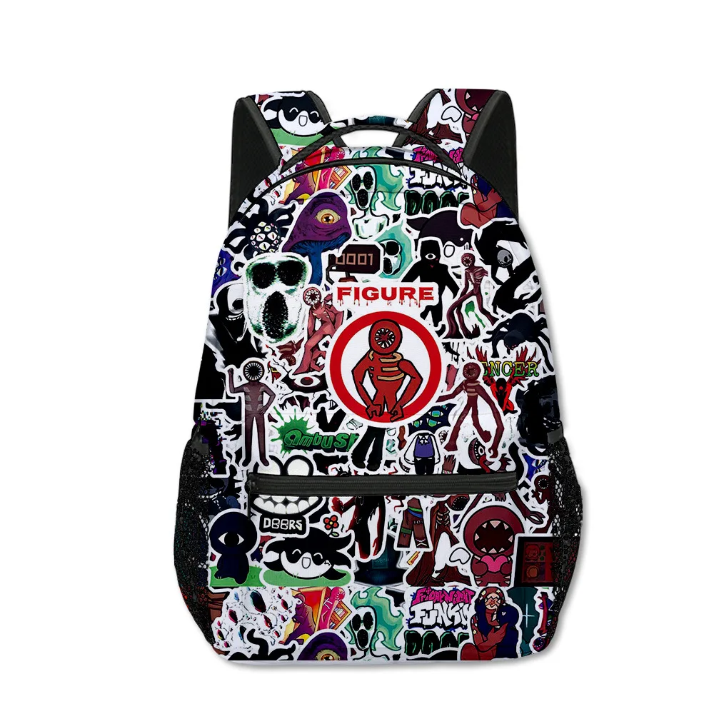 

Full Print Doors Roblox Figure Sports Children's Backpack Lightening Zipper Shoulders Outdoor Bag Beautiful Fashion Accessories