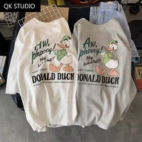 disney angry donald duck womens funny tshirt cotton korean fashion loose short sleeve t shirts for ladies streetwear y2k tops