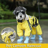 waterproof puppy dog raincoats with hood for small medium dogs poncho with reflective strap honey bee bear dinosaur pet supplies