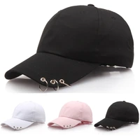 hip hop womens baseball caps with rings for men boy girls unisex kpop black outdoor sun visor snapback cap streetwear dad hat