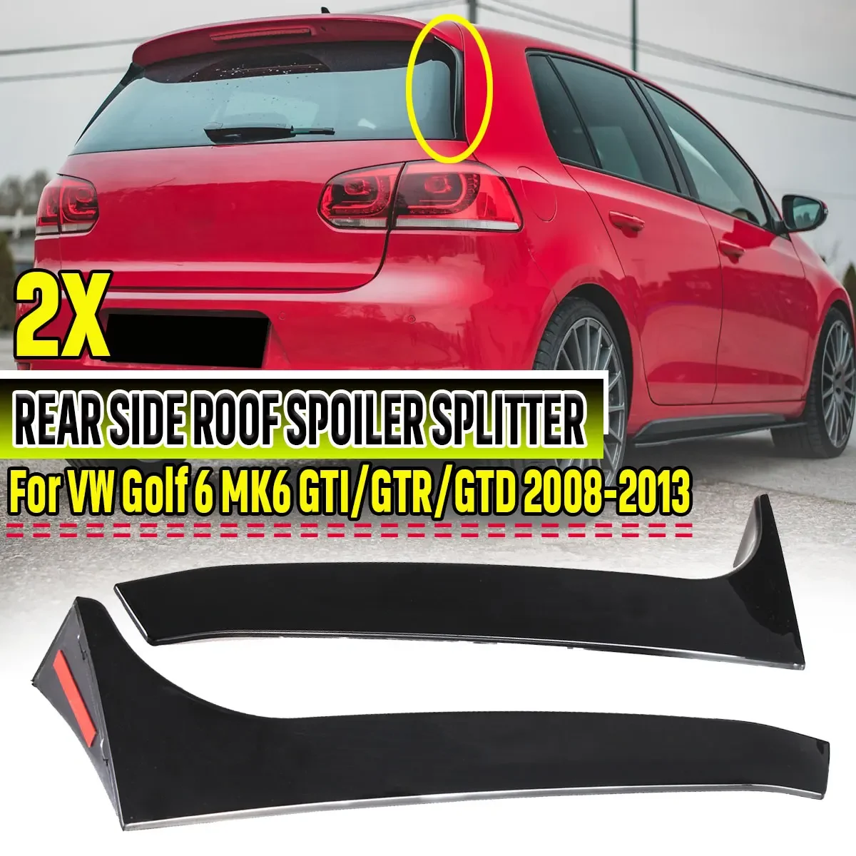 Боковой спойлер на заднее стекло автомобиля для VW VOLKSWAGEN Golf 6 MK6 GTI/GTR/GTD 2008-2013