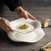 white minimalist tableware plate daily dish plate breakfast plate molecular cooking plate home kitchen supplies dinnerware set