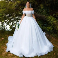 eightree sexy wedding dresses 2022 white off shoulder bride dress bobo beach a line corset back wedding evening gowns plus size
