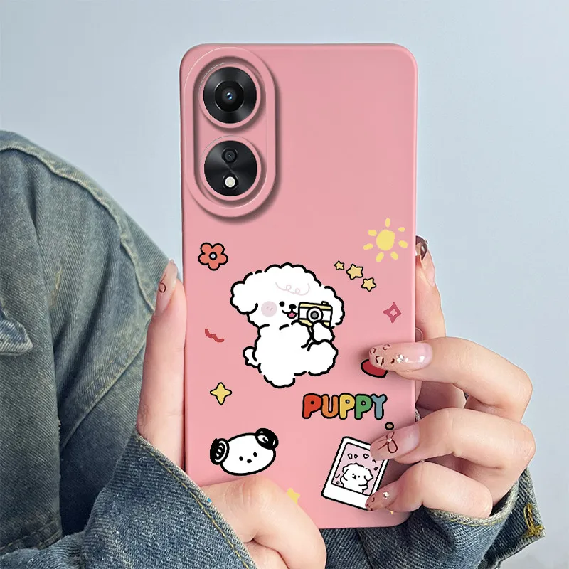 Фото Чехол для телефона OPPO A78 5G CPH2483 CPH2495, силиконовый чехол с милым цветком панды для мальчиков и девочек, окрашенный корпус с рисунком, чехол №2