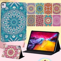 anti dust tablet case for apple ipad air 4 2020 10 9 inch mandala series pu leather stand cover case tablet accessories stylus