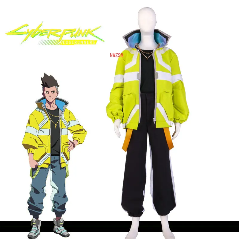 

Костюм для косплея Дэвида Мартинеза из аниме «киберпанк», костюм для вечеринки, пиджак, рубашка, брюки, пояс, ожерелье, униформа на Хэллоуин