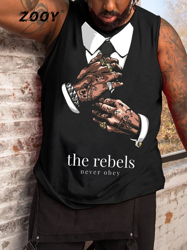 

ZOOY Men vest 7XL-9XL Plus Size Vest Oversized Sleeveless Top Summer new style Print Fashion Plus Size Tank Big Size Clothes