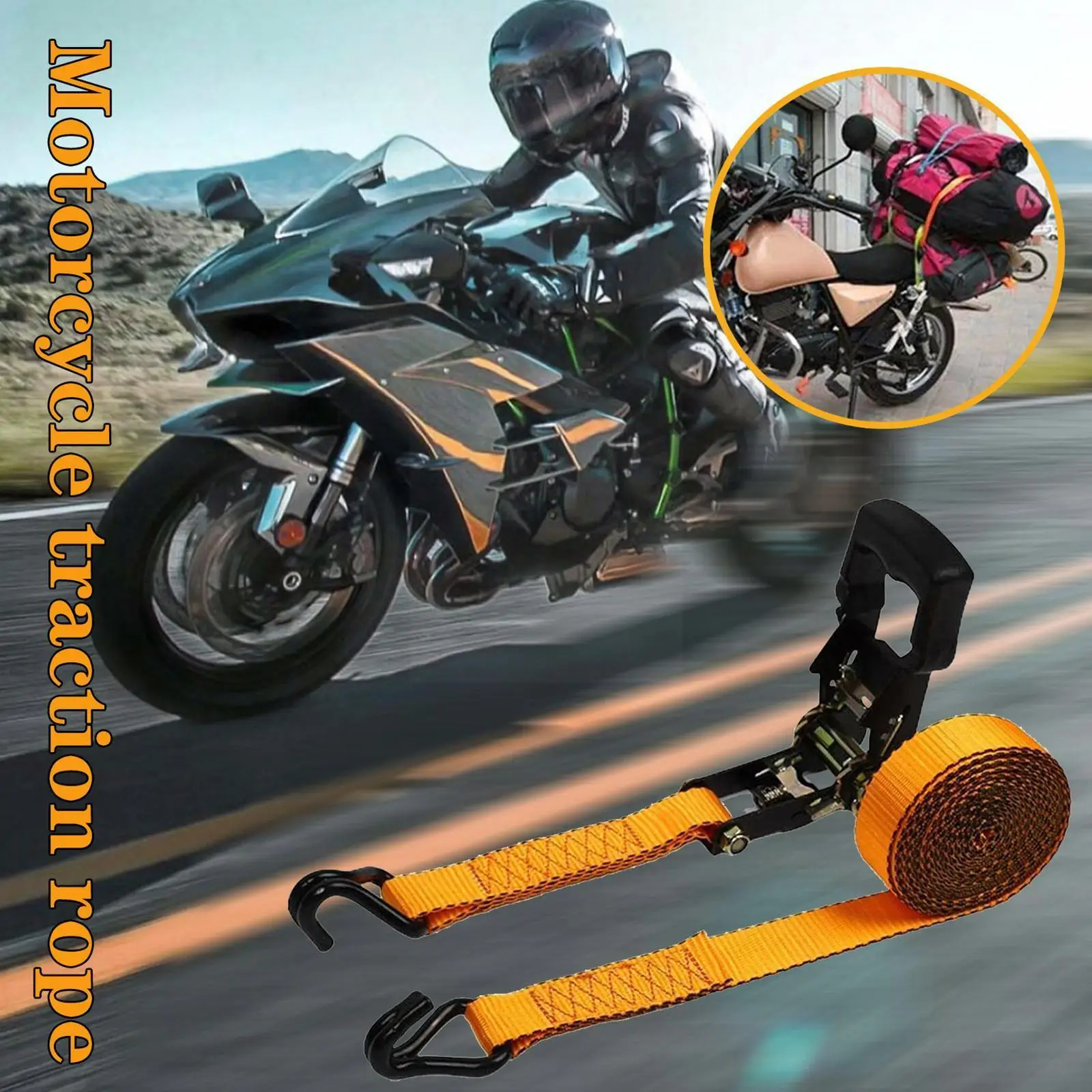 

Buckle Tie-down Belt Cargo Straps For Car Motorcycle Bike With Metal Buckle Tow Rope Strong Ratchet Belt For Luggage Bag L0s4