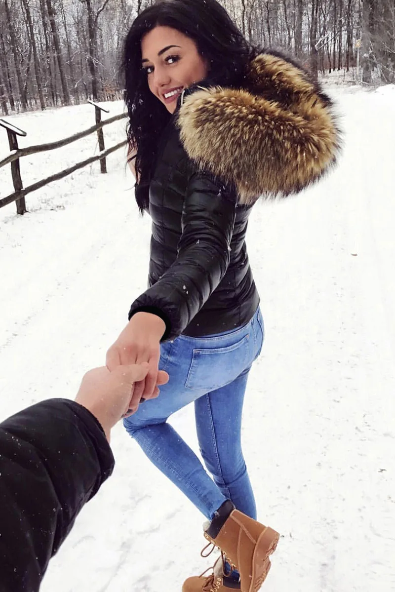 Women's Cotton-Padded Clothing Fall Winter Hooded Warm Imitation Fur Coat Top Women Faux Fur Coat