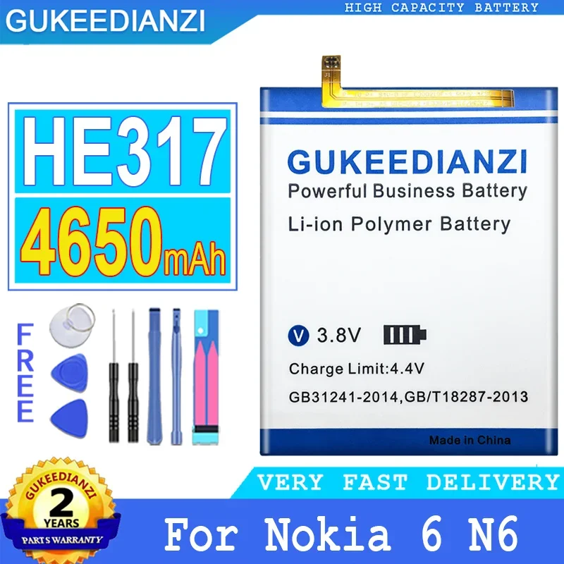 

4650mAh High Capacity Battery For Nokia 6 nokia6 N6 TA-1000 TA-1003 TA-1021 TA-1025 TA-1033 TA-1039 Mobile Phone Batteries