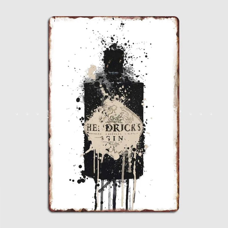 

Splatter Bar Art Black Cucumber Gin Bottle Metal Poster Garage Decoration Living Room Cinema Living Room Custom Tin Sign Posters