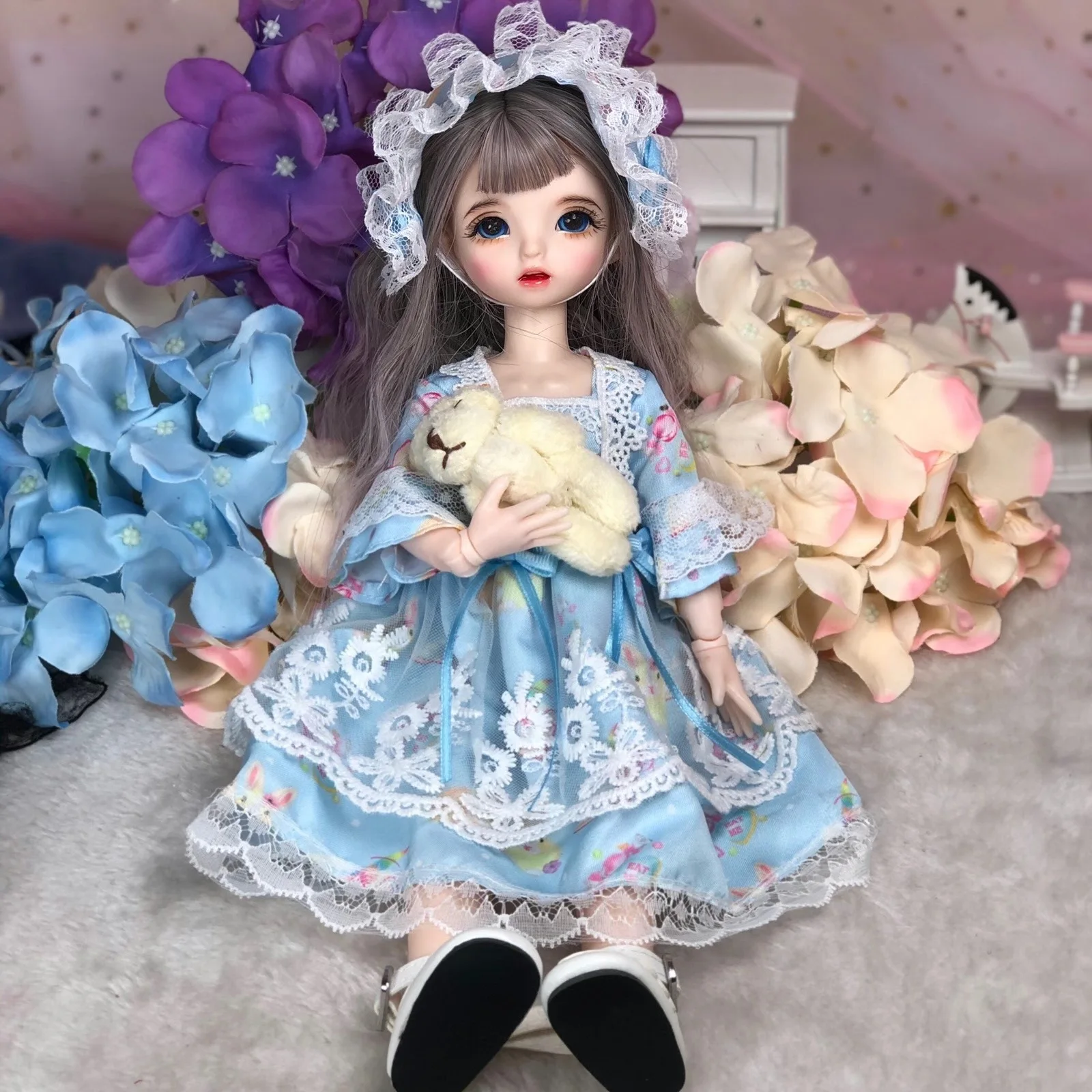 

Handmade 30CM Cute Dolls Full Set Fashion Outfits Shoes Dress Wig Generation Princess Reborn Baby DIY 1/6 BJD Doll Toy Girls